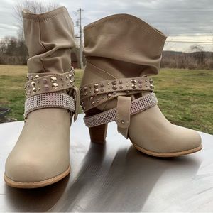 Women’s Blingy Dress Boots, Size 9